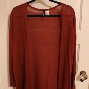 Burnt Orange Long Cardigan